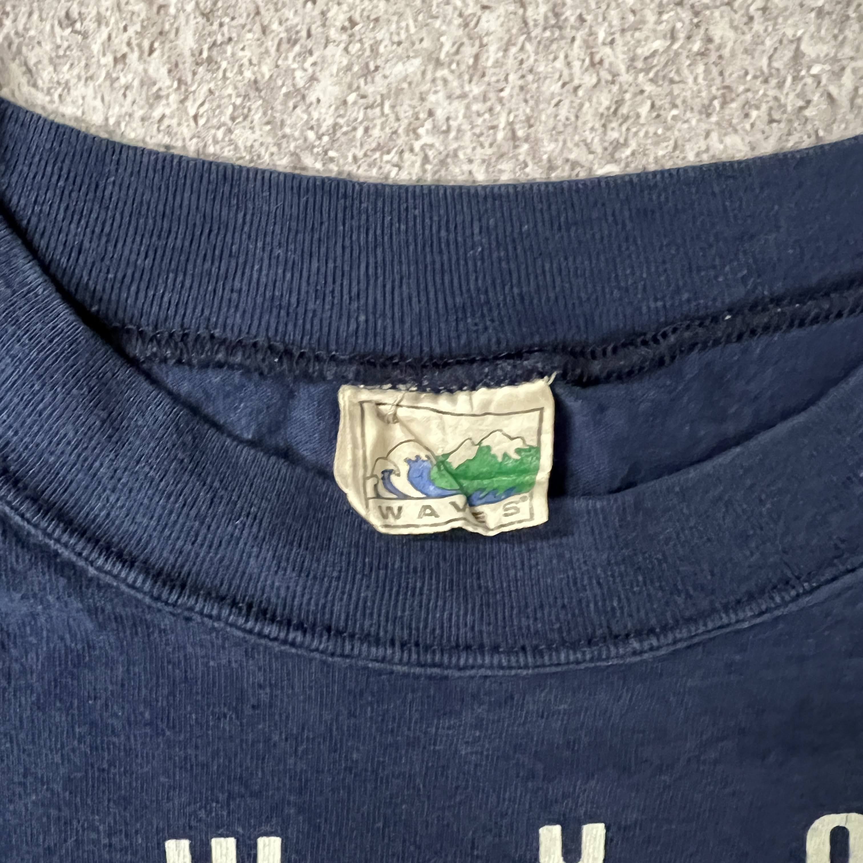 90s Waves College Cracked Print Tee XL