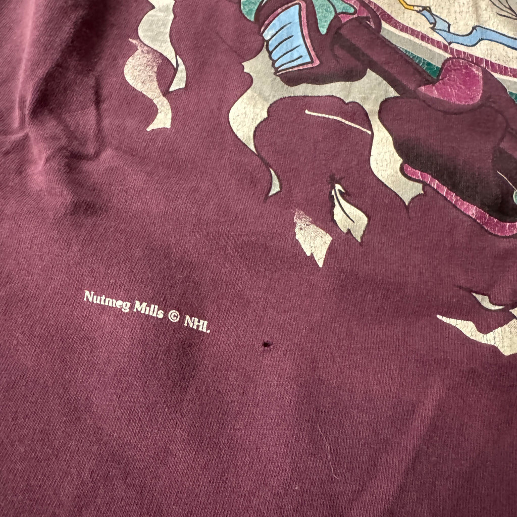 90s Anaheim Mighty Ducks Nutmeg Mills Cracked Print Tee M