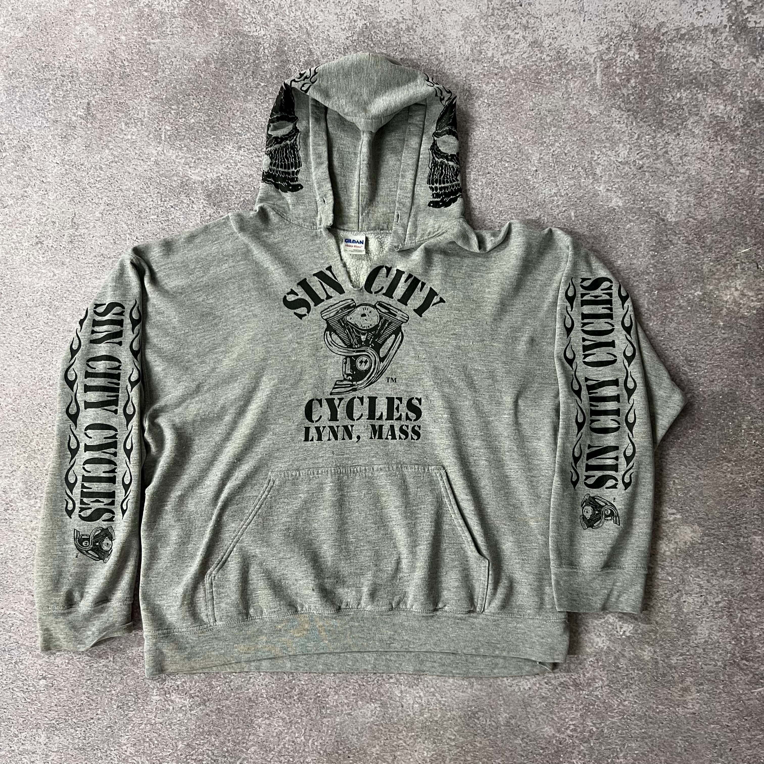 Y2K Gildan Lynn, Massachusetts Gray Worn In Hoodie XL