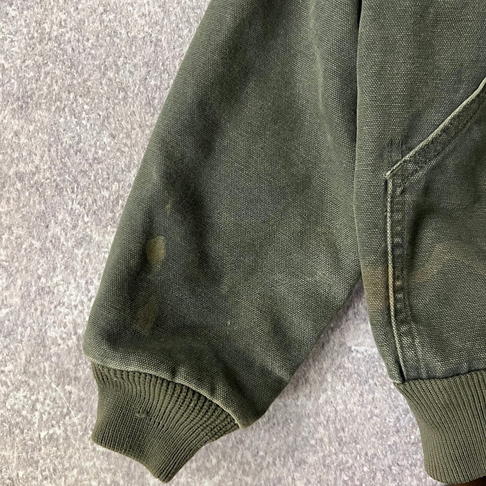 Y2K Carhartt Kids Quilt Lined Workwear Outdoor Green Jacket S