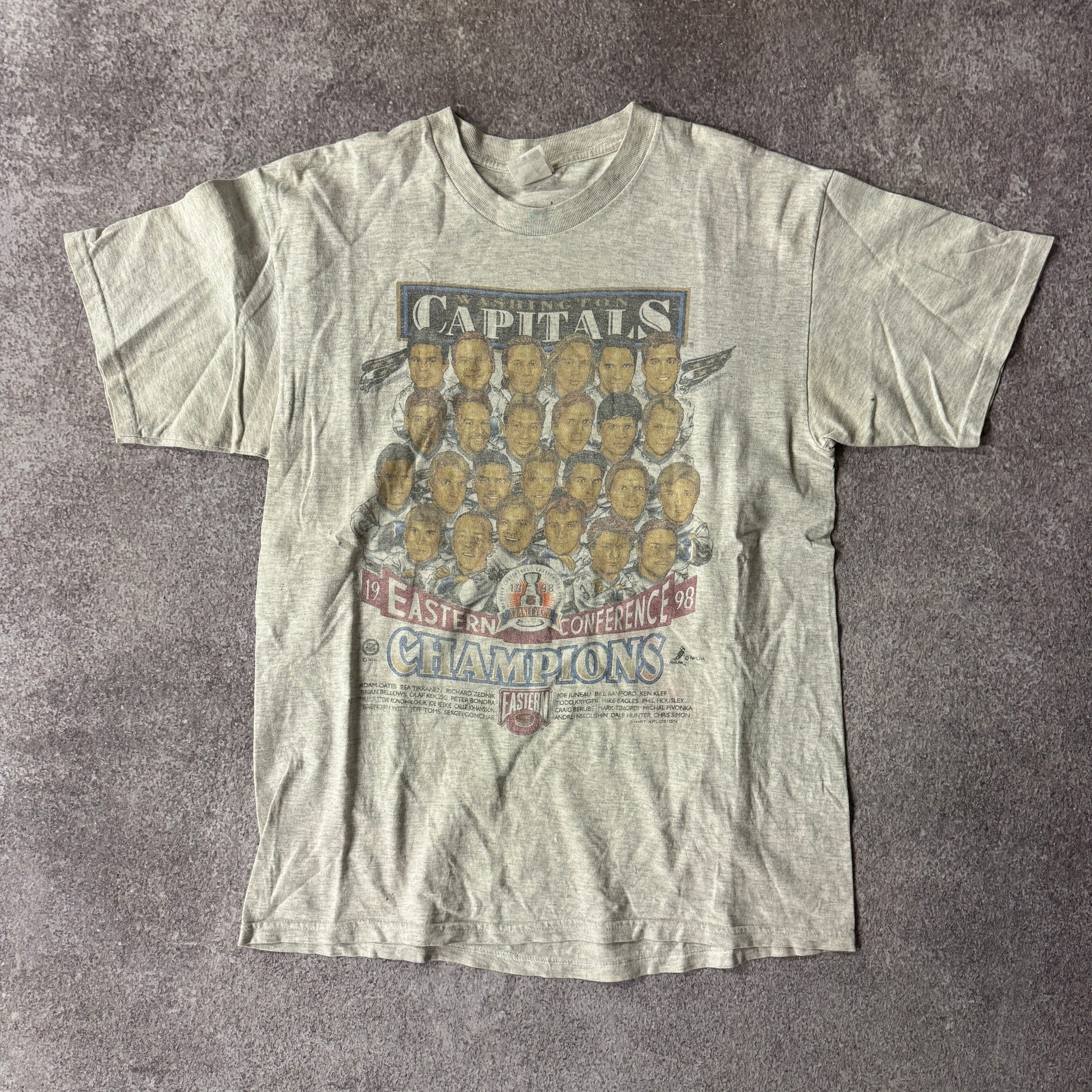 90s Washington Capitals Eastern Conference Champions Single Stitch Tee L