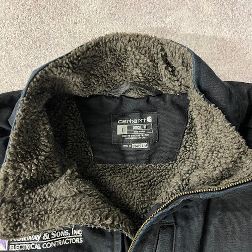 Modern Carhartt Norway & Sons Embroidered Sherpa Lined Workwear Jacket L