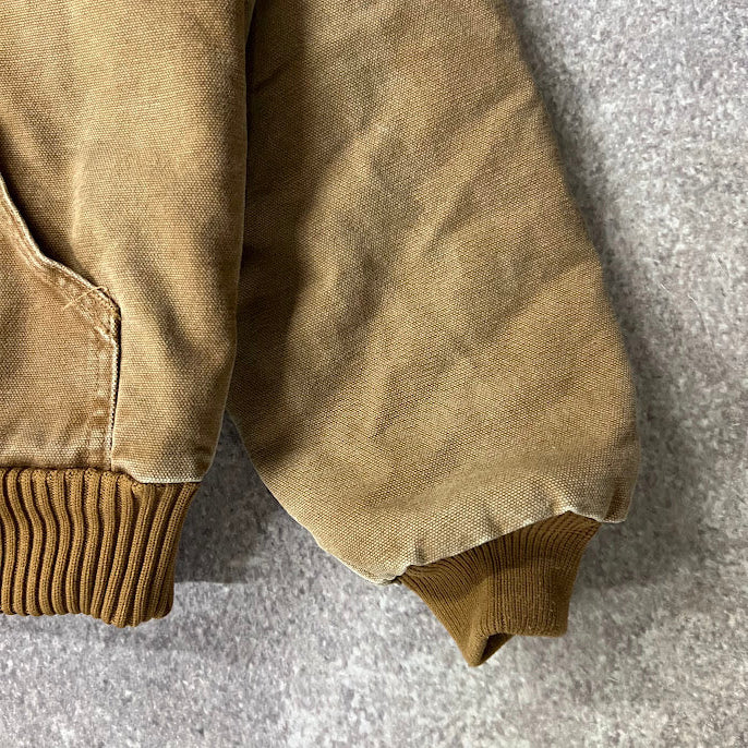 Y2K Carhartt Kids Quilt Lined Workwear Outdoor Tan Jacket M