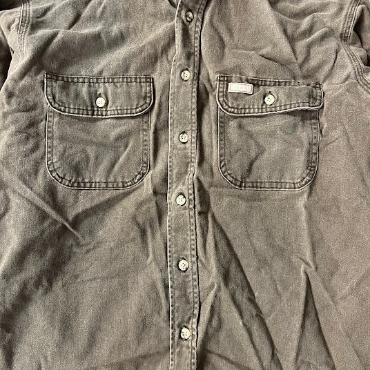 Y2K Carhartt Workwear Outdoor Vintage Brown Long Sleeve Shirt L