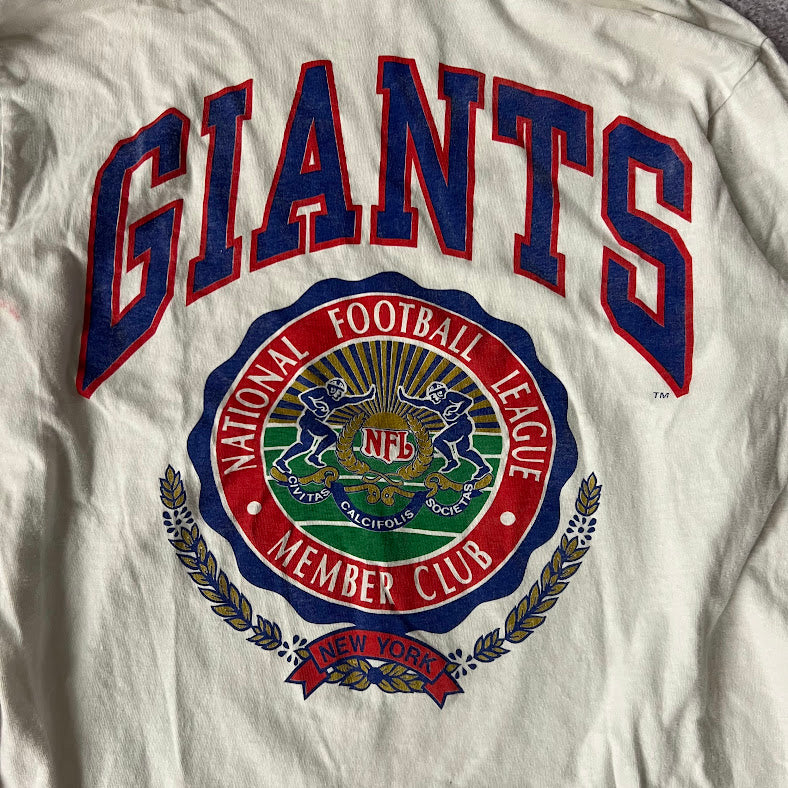 90s New York Giants NFL Nutmeg Mills Faded Long Sleeve Vintage Tee XL