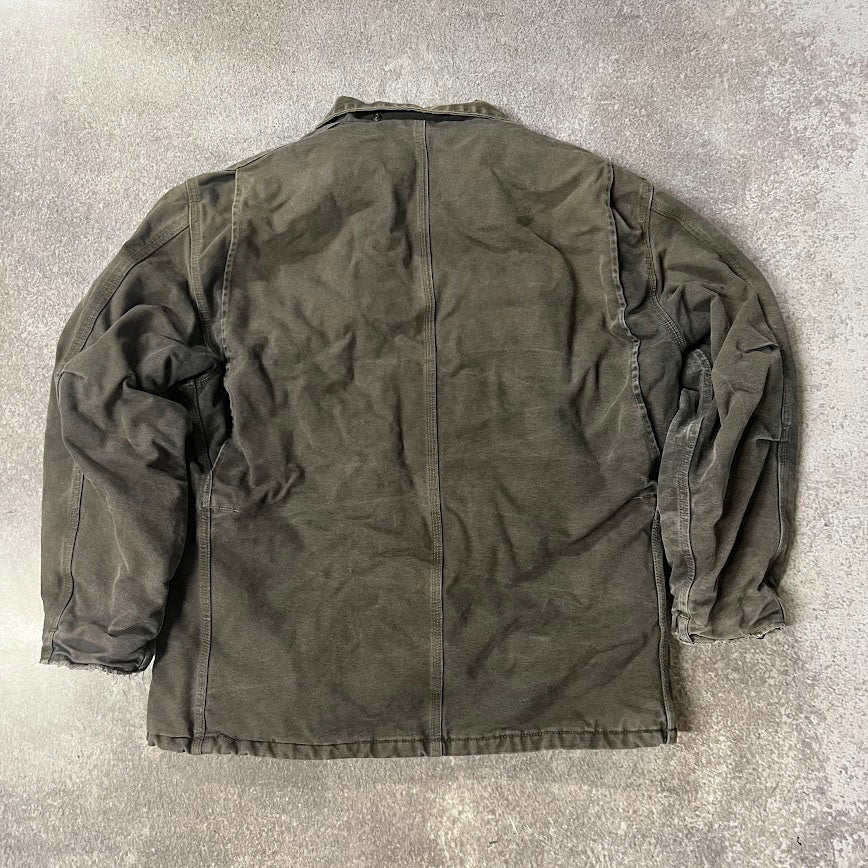 Y2K Carhartt Sun Faded Workwear Outdoor Vintage Brown Jacket L