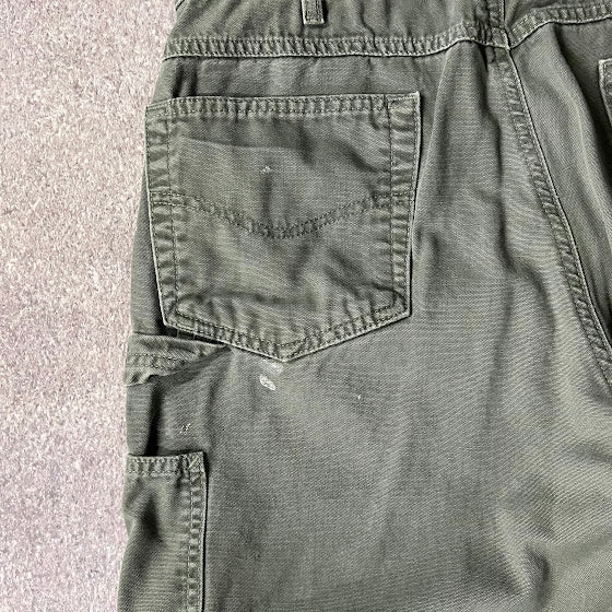 2010s Carhartt Workwear Faded Loose Green Vintage Pants 36x32