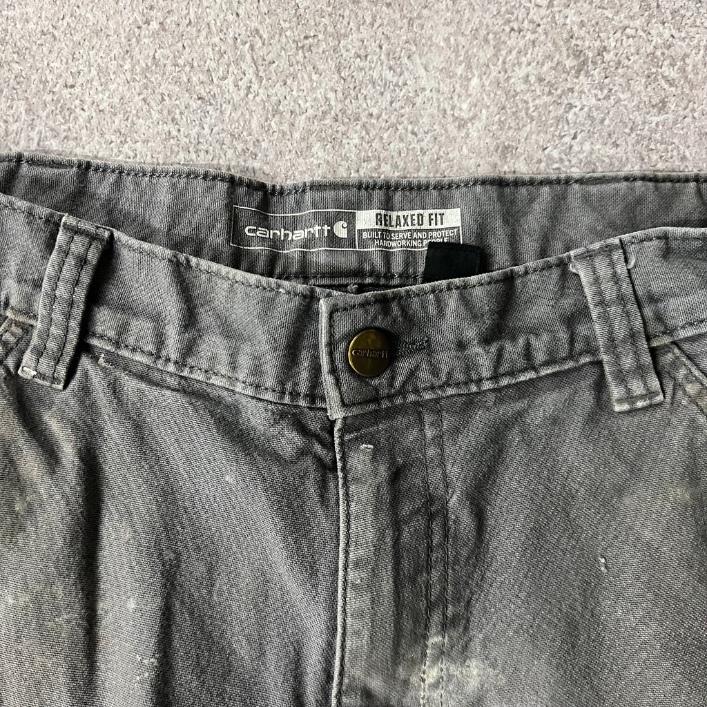 Modern Carhartt Workwear Faded Distressed Gray Pants 32x30