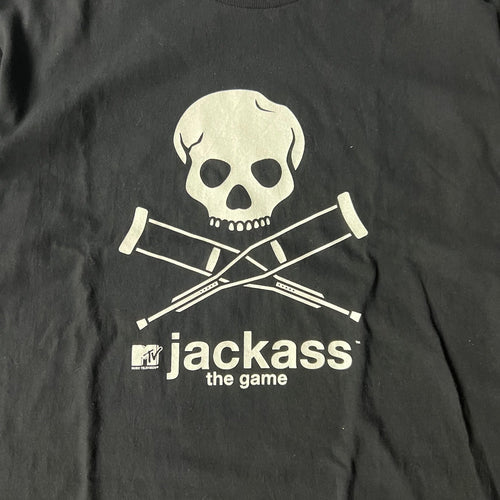 Y2K Jackass The Game Redmile Entertainment Promo Big Logo Tee L