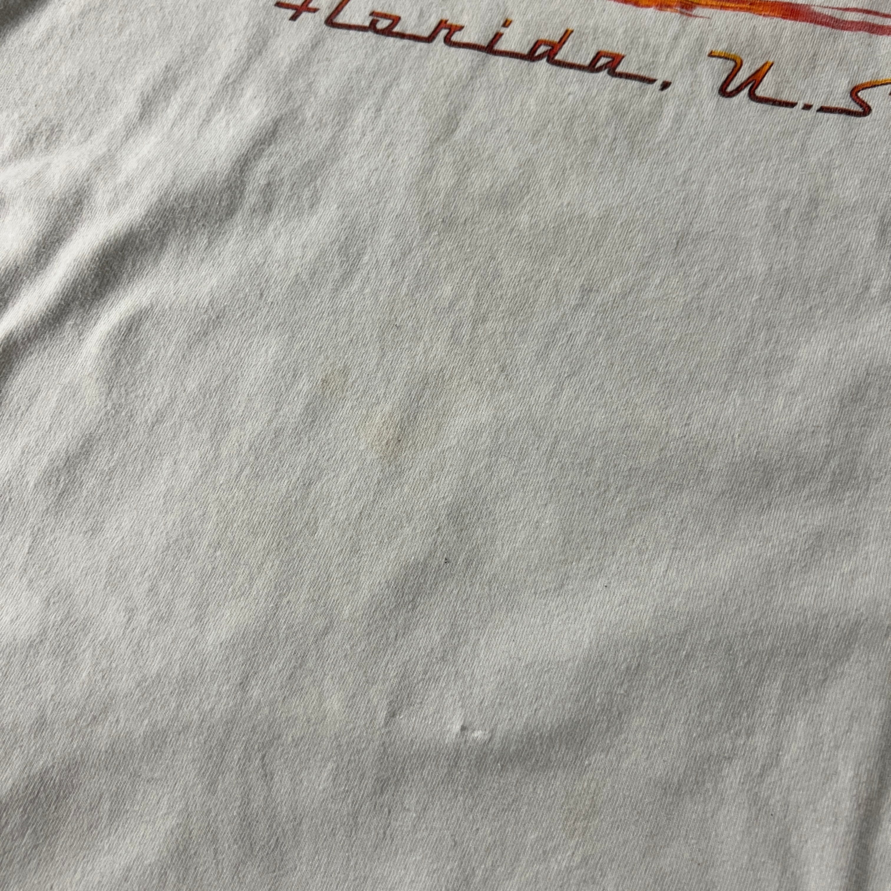 Y2K Harley Davidson Florida White Cracked Print Tee 4XL