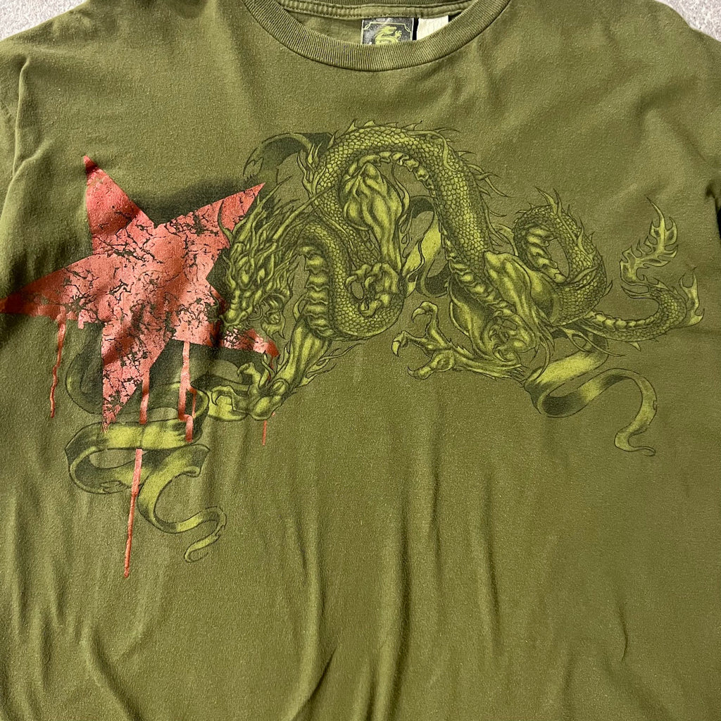 Y2K Silver Strand Graphic Faded Double Stitch Vintage Tee XL