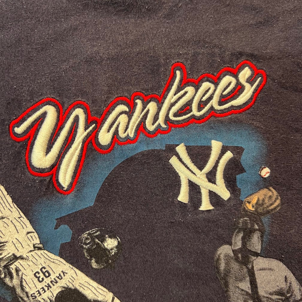 90s New York Yankees MLB Home Team Advantage Embroidered Big Logo Tee L
