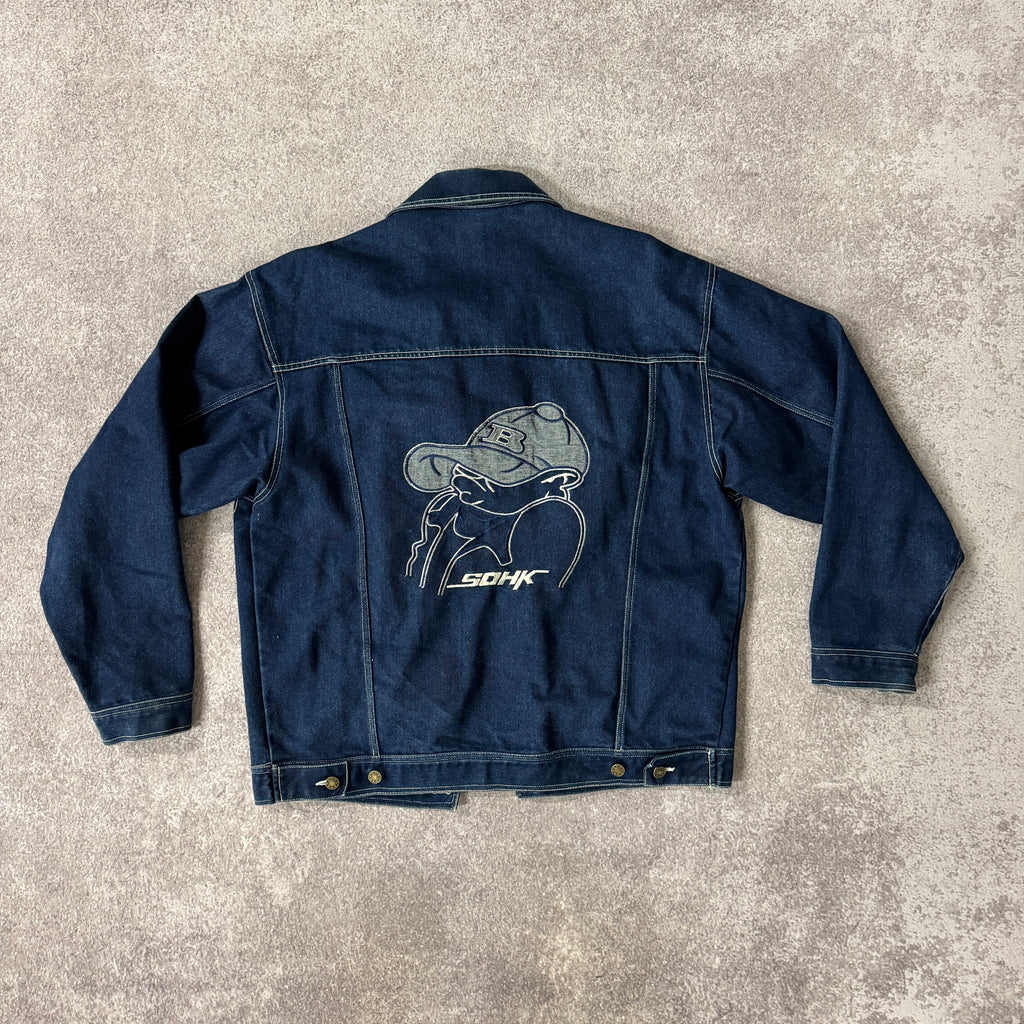 90s School of Hard Knocks Denim Jacket Blue L