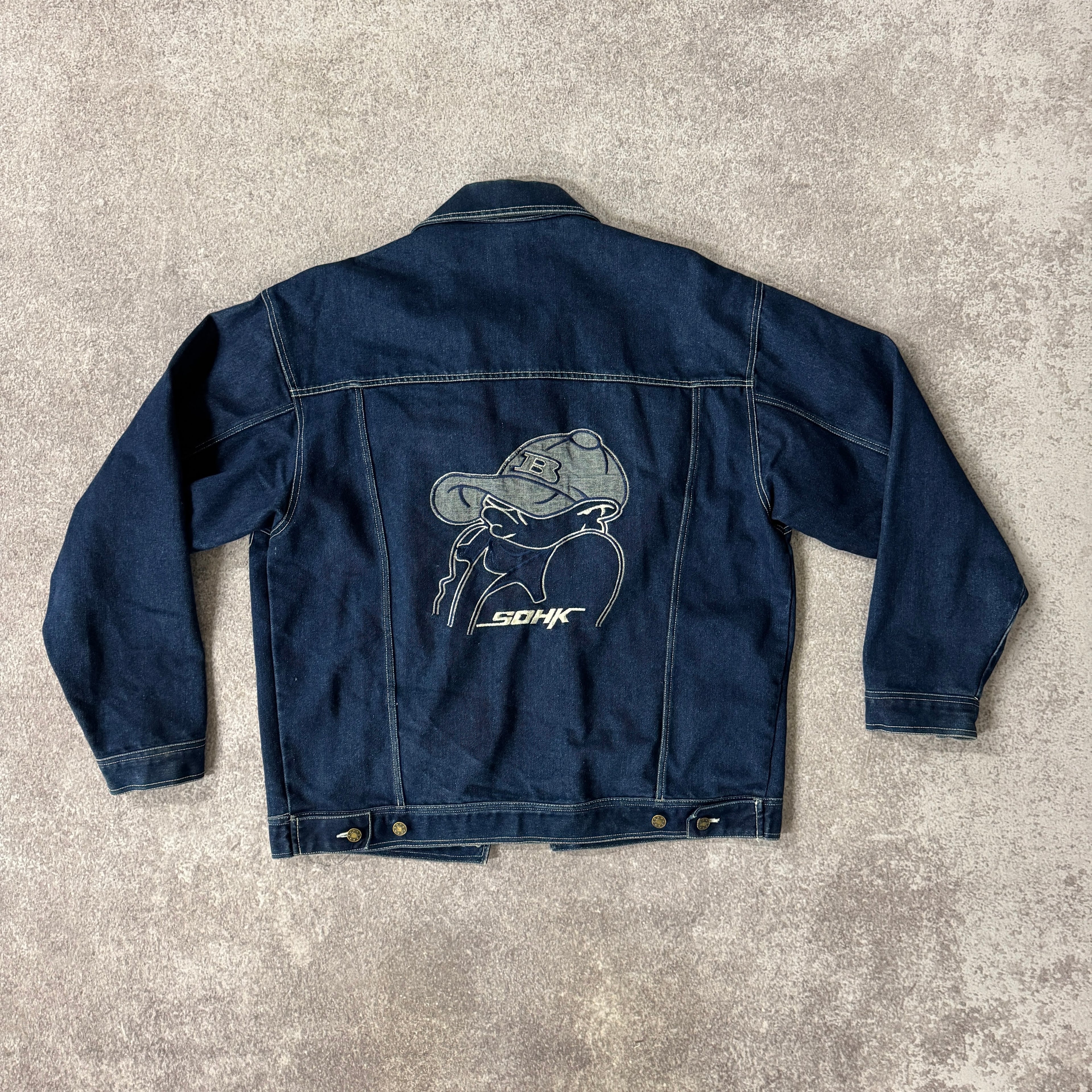 90s School of Hard Knocks Denim Jacket Blue L