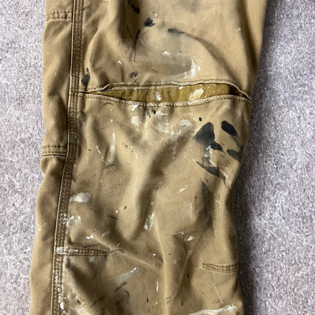 2010s Carhartt Workwear Faded Distressed Relaxed Tan Pants 34x34