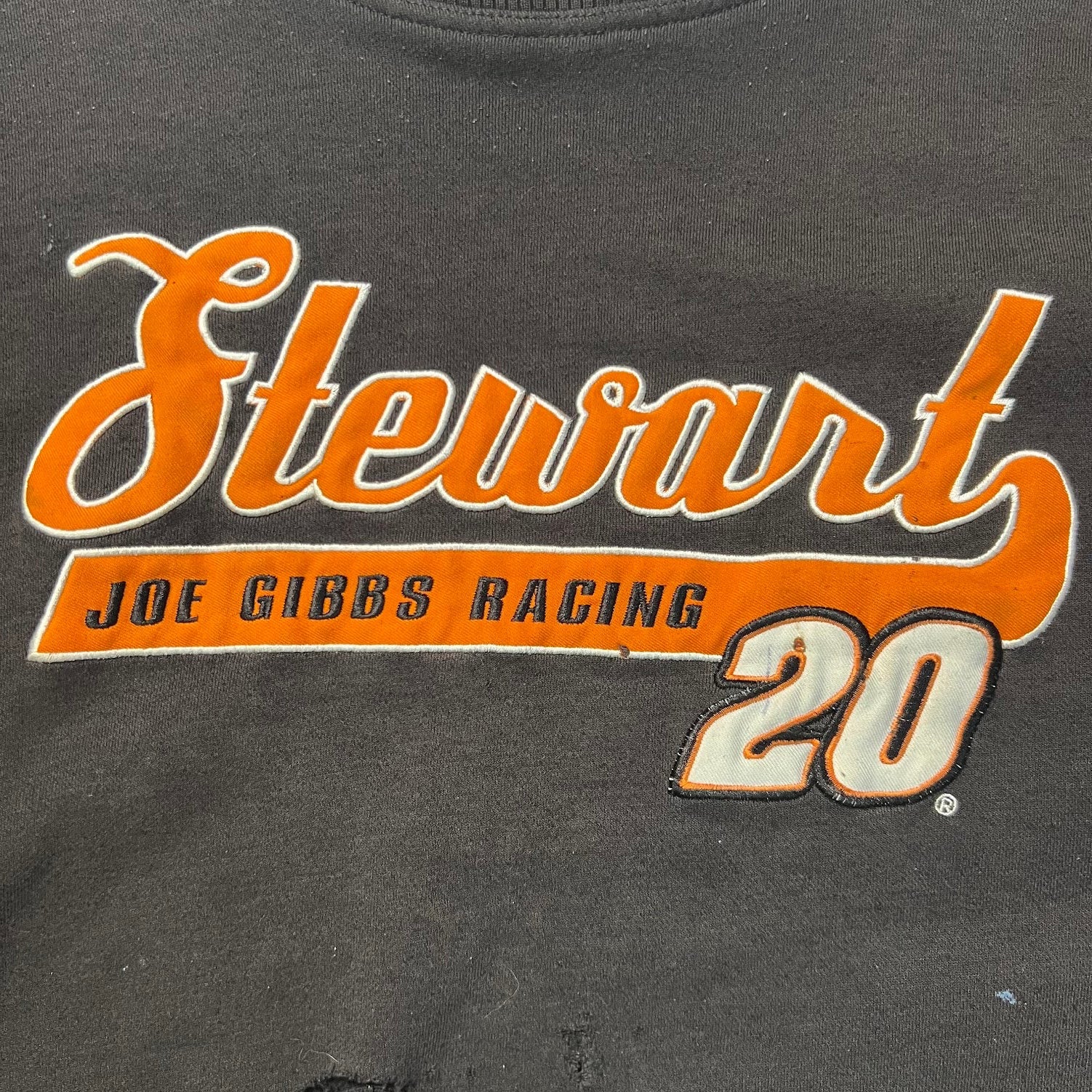 Vintage Thrashed Tony Stewart Joe Gibbs Racing Crewneck Sweatshirt XXL Chase Authentics