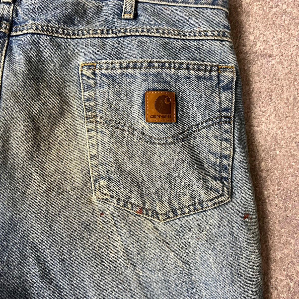 Modern Carhartt Workwear Faded Regular Blue Vintage Pants 36x32