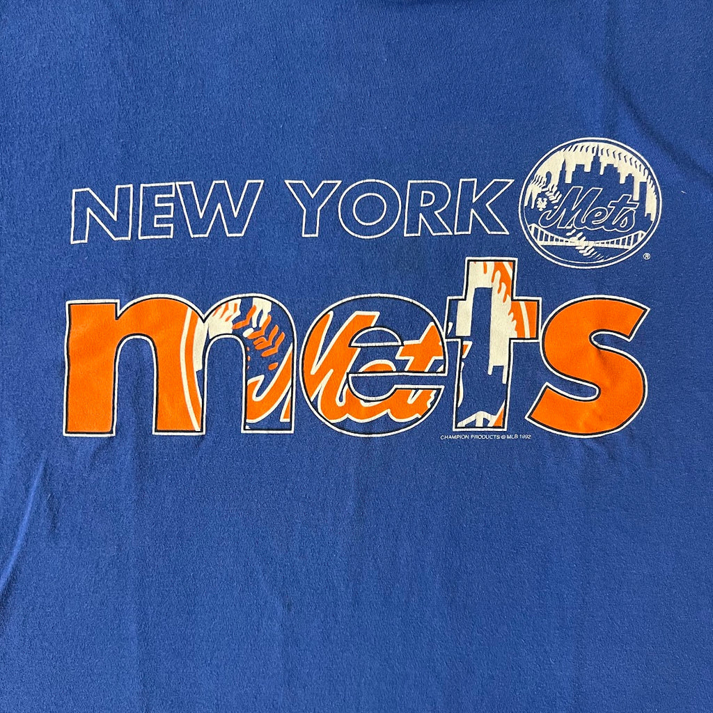 90s New York Mets Hanes Big Logo Single Stitch Tee L