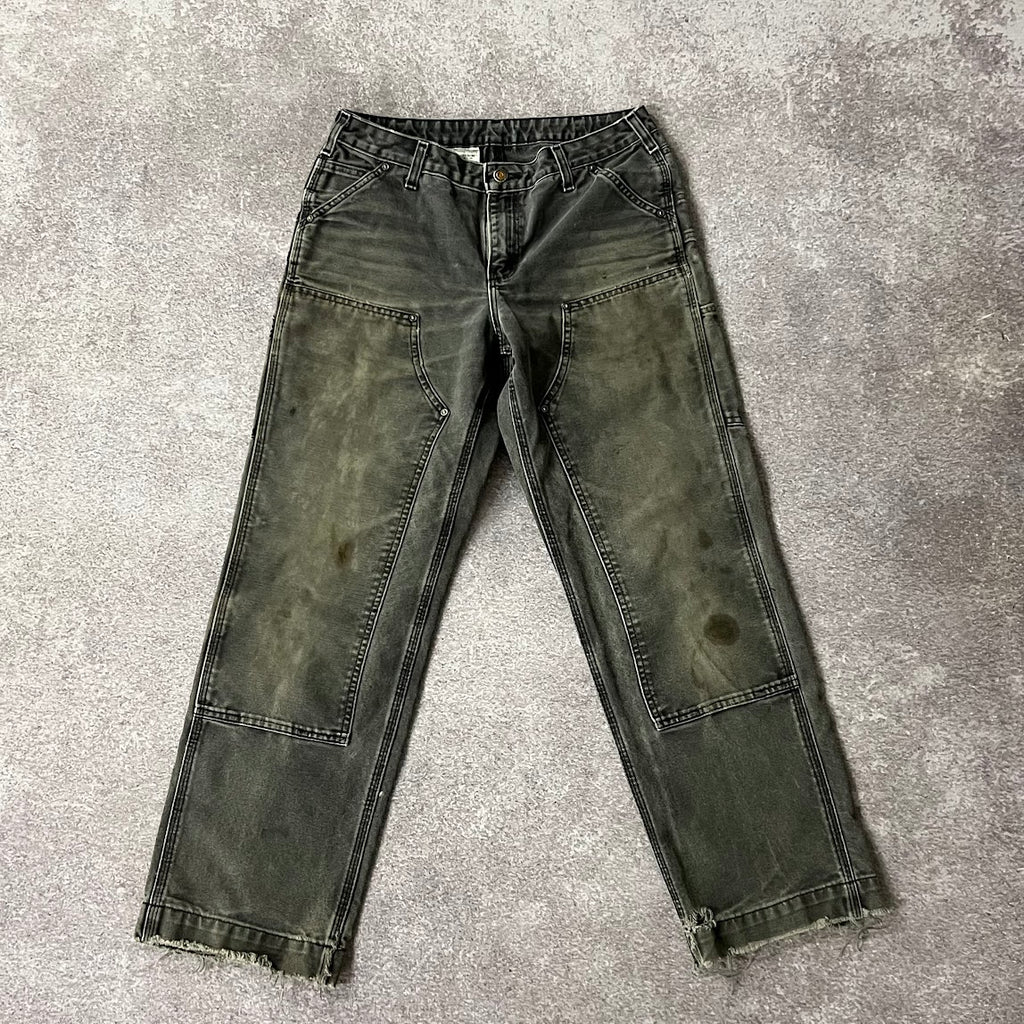 2010s Carhartt Black Distressed Workwear Pants Size 6