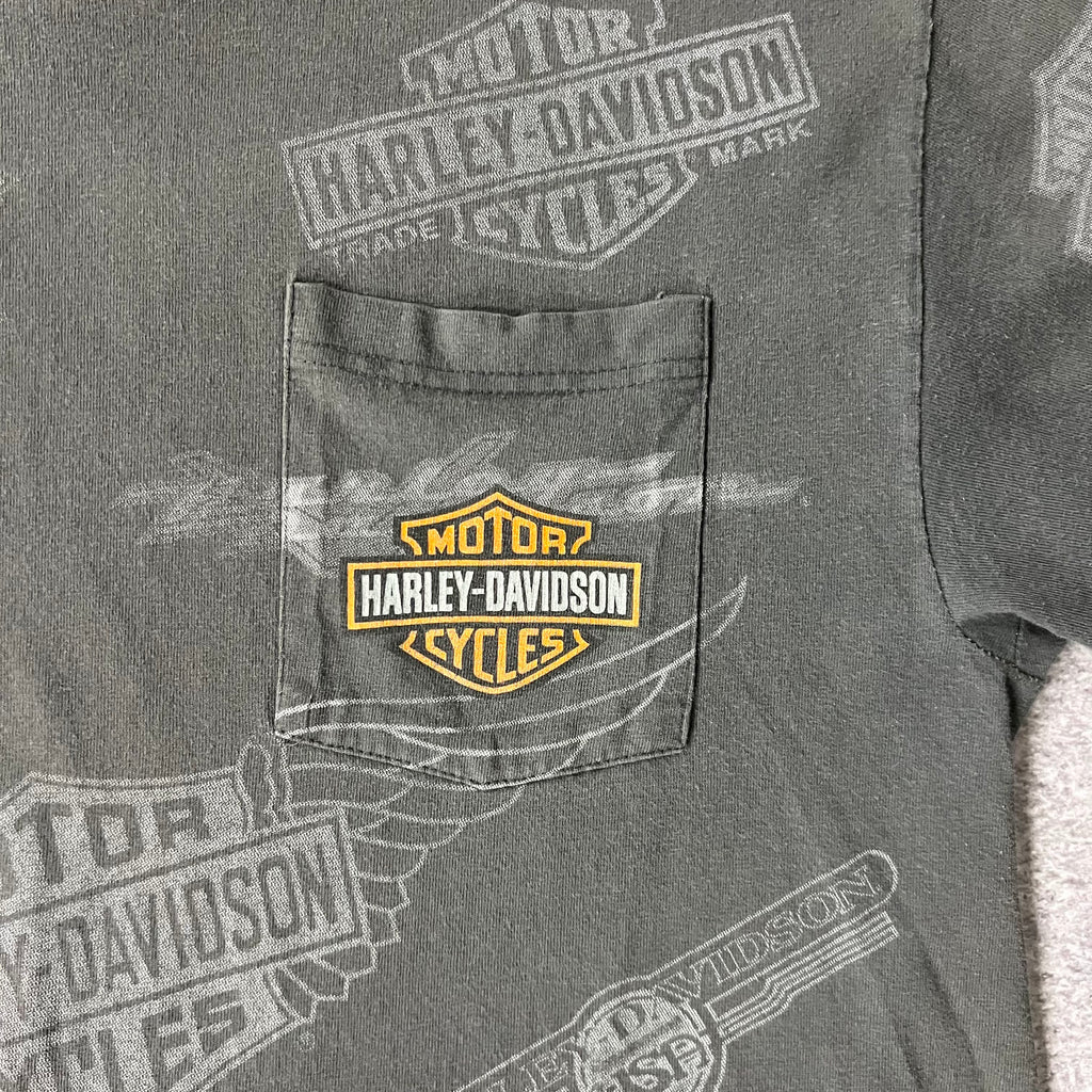 Y2K Harley Davidson Gray Worn In Tee L
