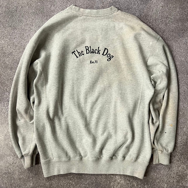 80s The Black Dog Big Logo Back Graphic Vintage Crewneck Sweatshirt L