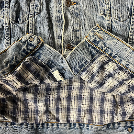 80s Levi's Blanket Lined Distressed Workwear Vintage Blue Jacket L