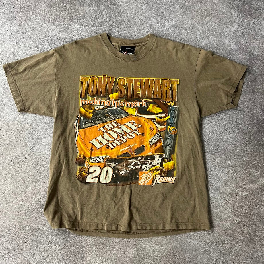 Y2K Tony Stewart NASCAR Chase Authentics Big Logo Back Graphic Tee L