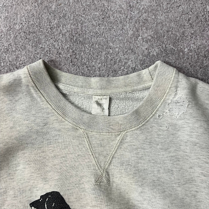 80s The Black Dog Big Logo Back Graphic Vintage Crewneck Sweatshirt L