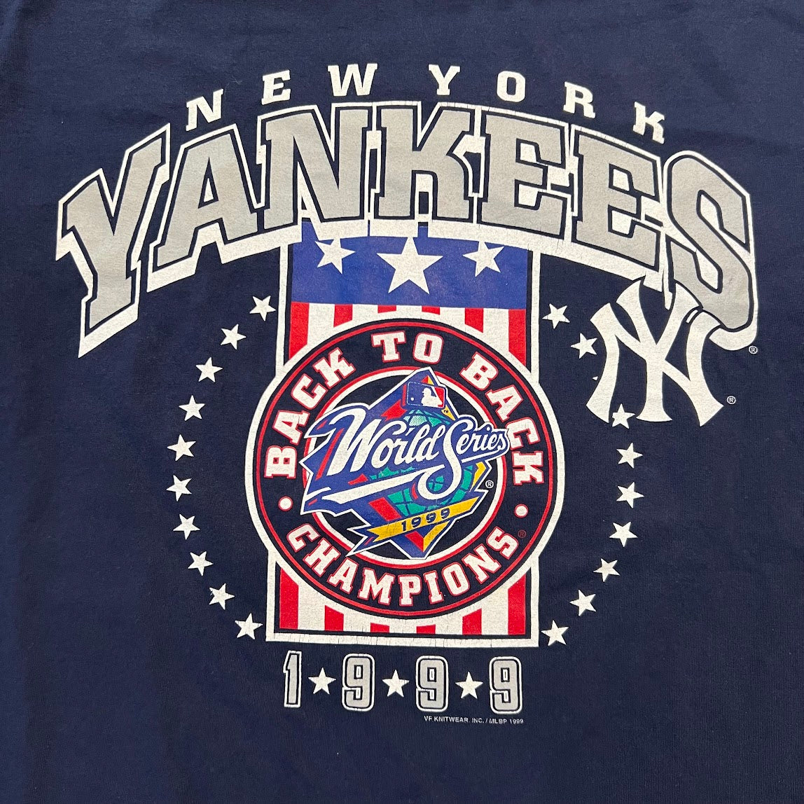 90s New York Yankees MLB Lee Sport Big Logo Double Stitch Vintage Tee M