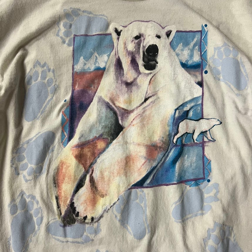 90s Sea World Hanes All Over Print Single Stitch Made in USA Tee L