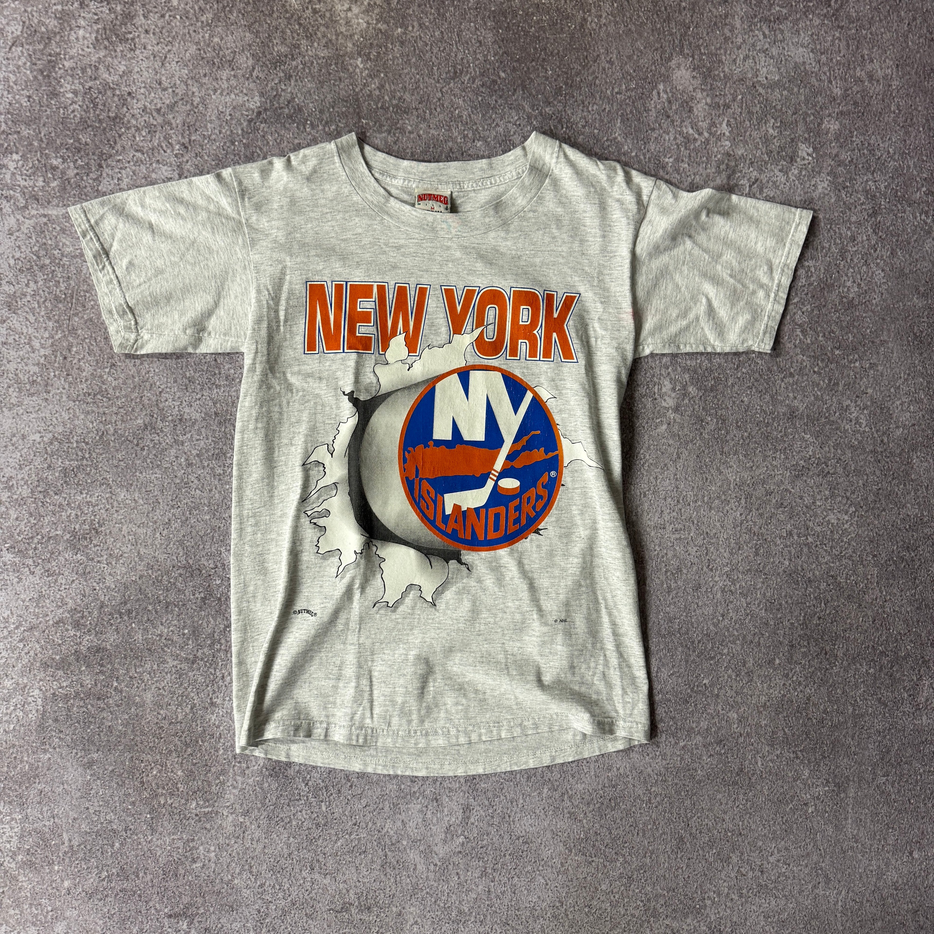 90s New York Islanders Nutmeg Mills NHL Big Logo Tee M