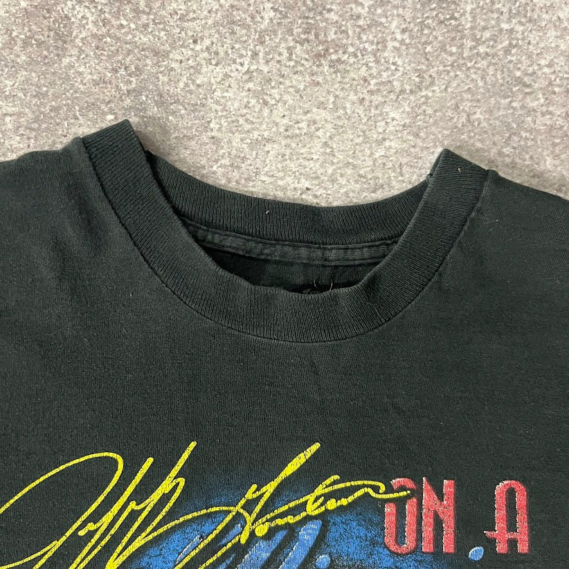 1997 Jeff Gordon Nothin' Lucky Logo Back Graphic Faded Vintage Tee L