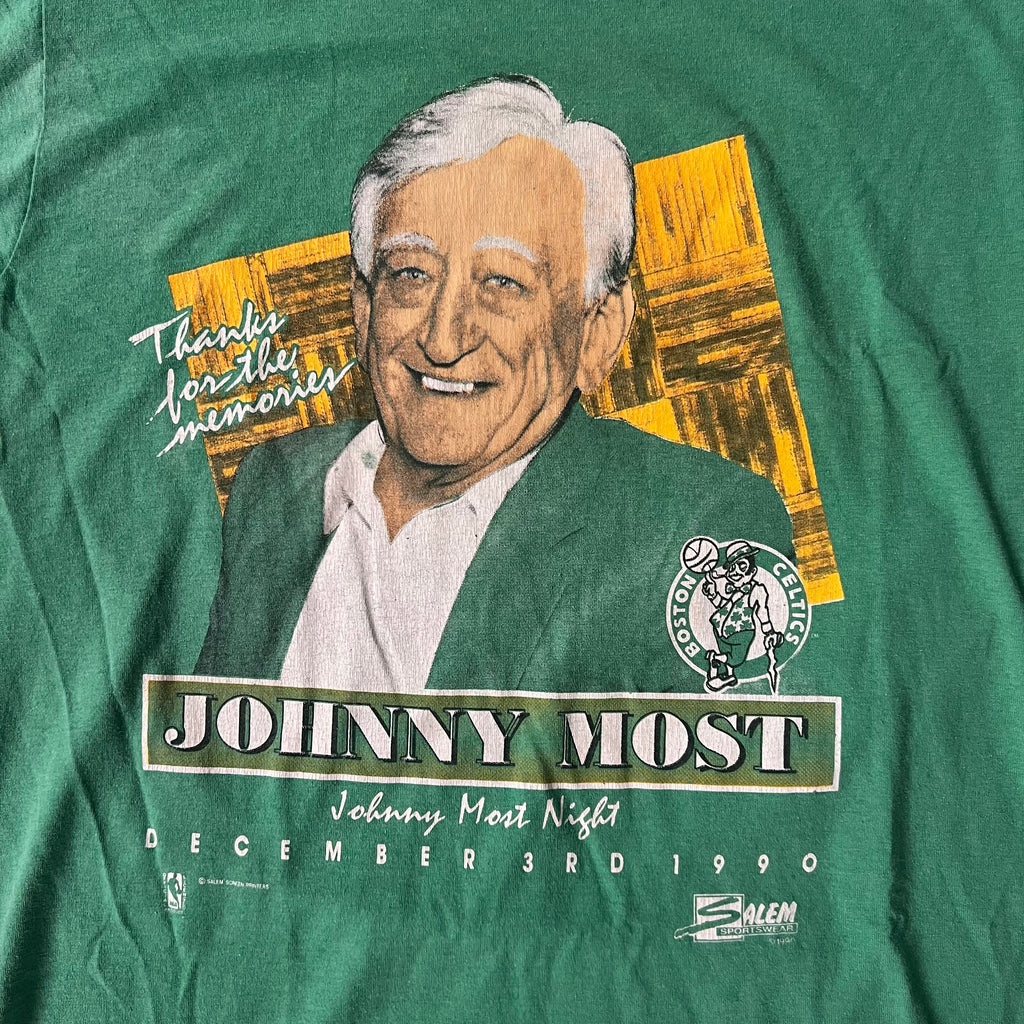 90s Boston Celtics Salem Sportswear Back Graphic Single Stitch Tee XL
