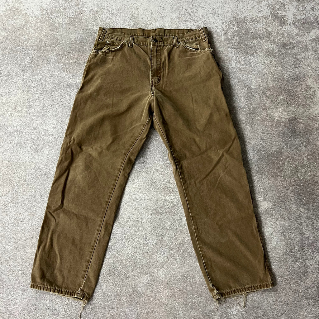 2010s Dickies Duck Carpenter Pants Tan Distressed 36W x 32L