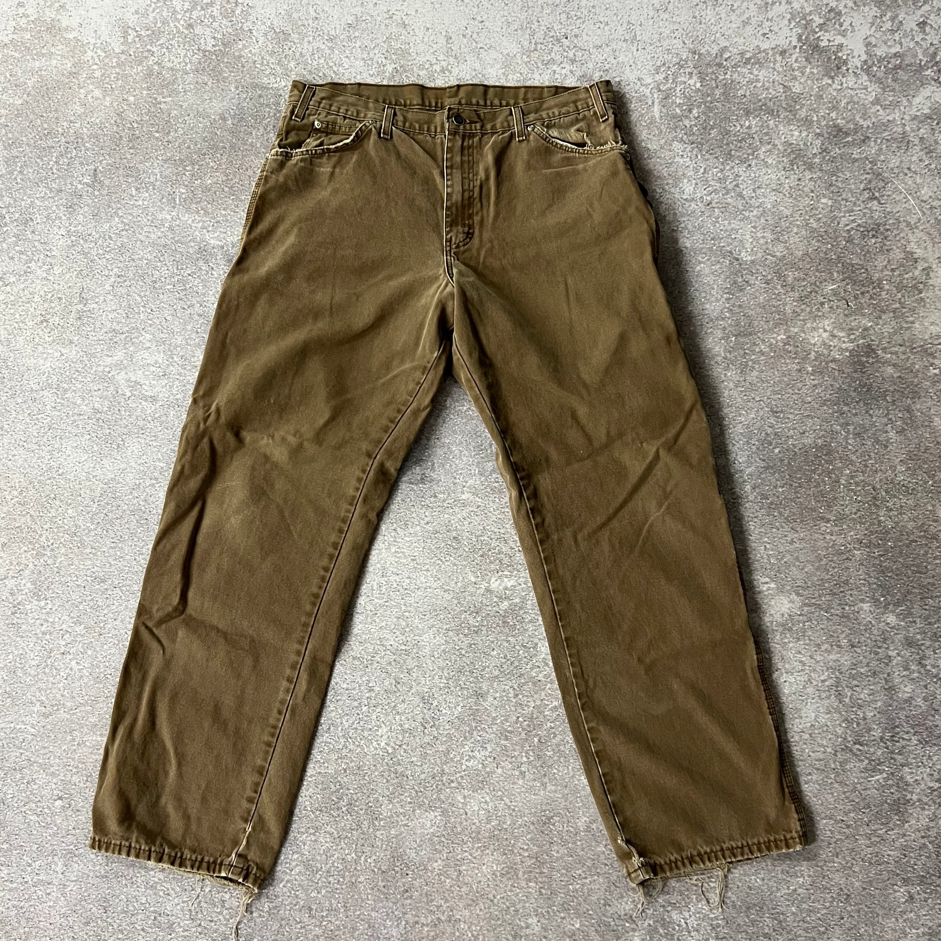 2010s Dickies Duck Carpenter Pants Tan Distressed 36W x 32L