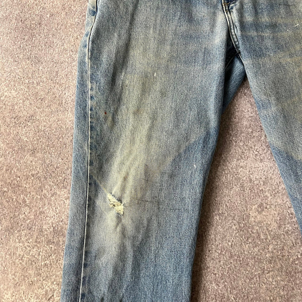 Modern Carhartt Workwear Faded Regular Blue Vintage Pants 36x32