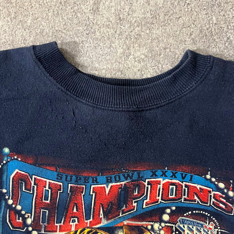 Y2K New England Patriots NFL Big Logo Faded Vintage Athletic Crewneck XL