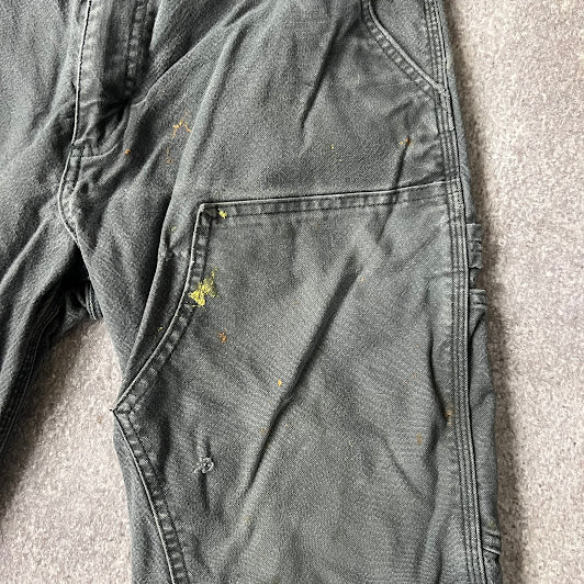 2010s Carhartt Workwear Distressed Relaxed Gray Vintage Pants 34x32