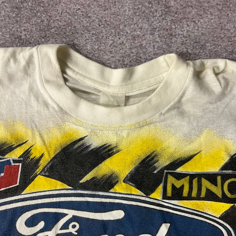 90s Schumacher F1 Racing Big Logo Back Graphic Single Stitch Tee L