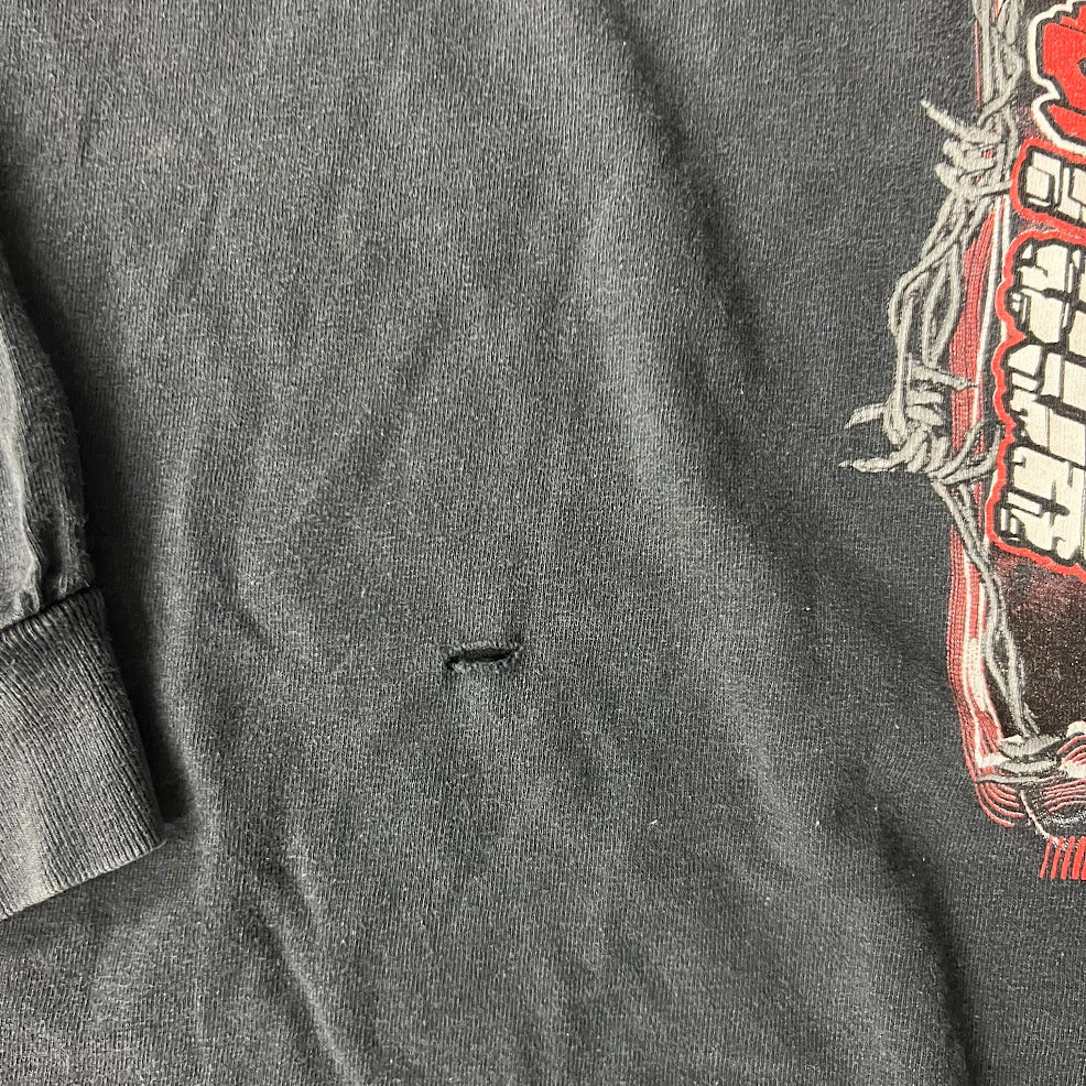 2009 NASCAR Tour Big Logo Cracked Print Faded Long Sleeve Tee L