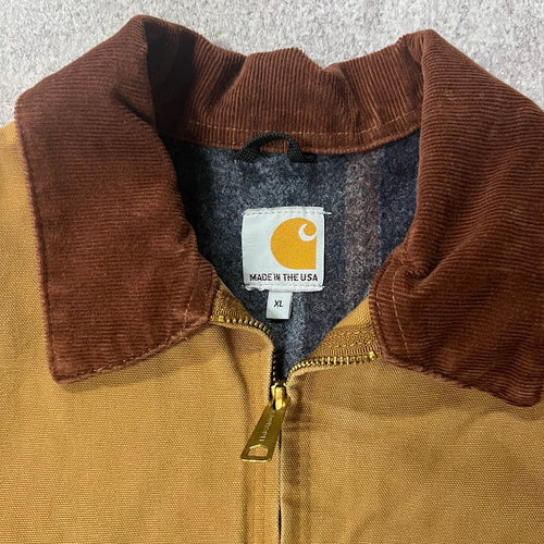 Y2K Carhartt Ply Gem Blanket Lined Corduroy Collar Workwear Jacket XL