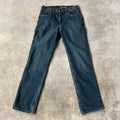 2010s Carhartt Fleece Lined Workwear Relaxed Blue Pants 32x34