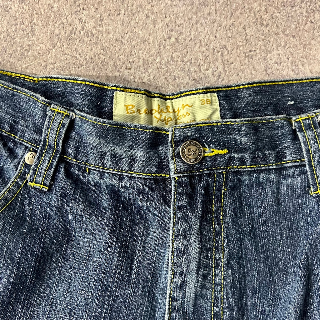 Y2K Brooklyn Xpress Faded Distressed Vintage Streetwear Jeans 38x32