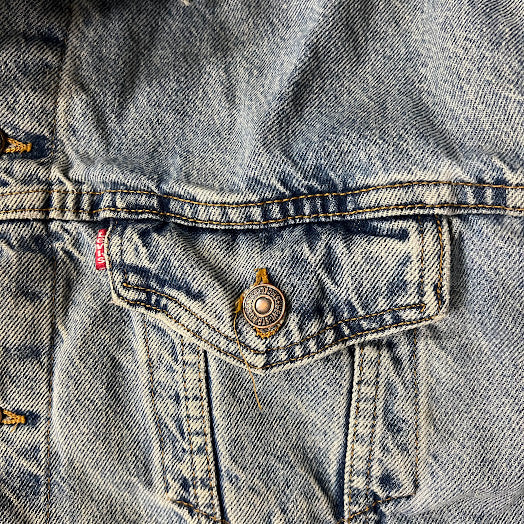 80s Levi's Blanket Lined Distressed Workwear Vintage Blue Jacket L