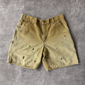 Y2K Carhartt Washed Duck Work Carpenter Shorts Brown Distressed 34W x 8.5L