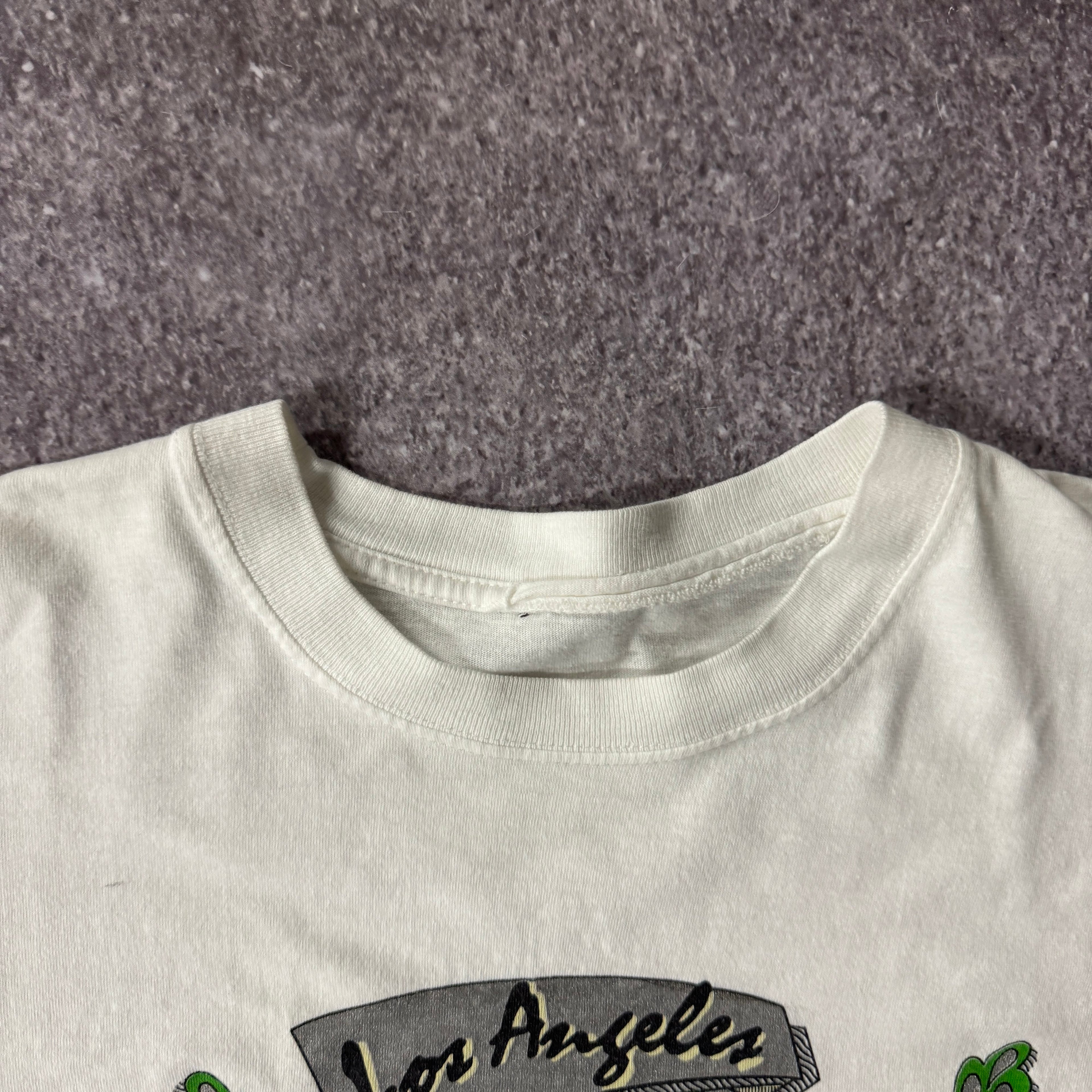 90s Los Angeles Kings Green Chevron Big Logo Tee L