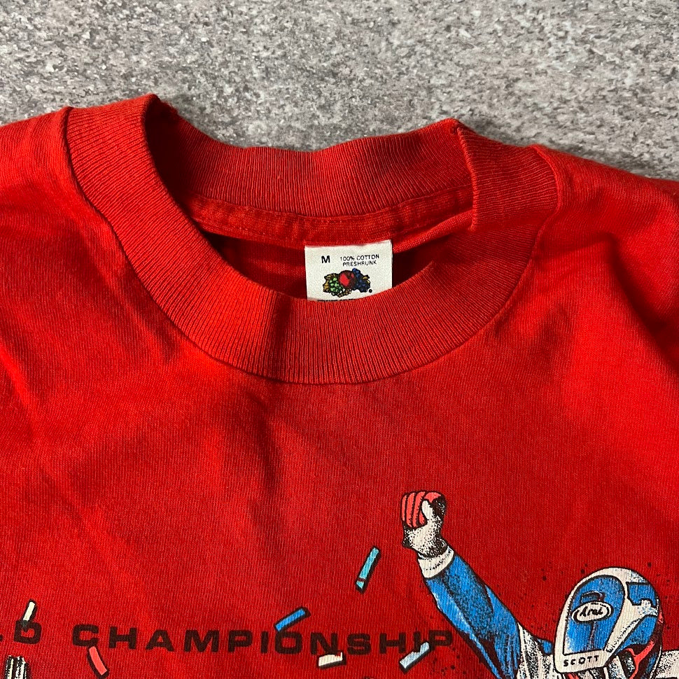 1990 Unadilla  Grand Prix Motocross Big Logo Back Graphic Red Tee M