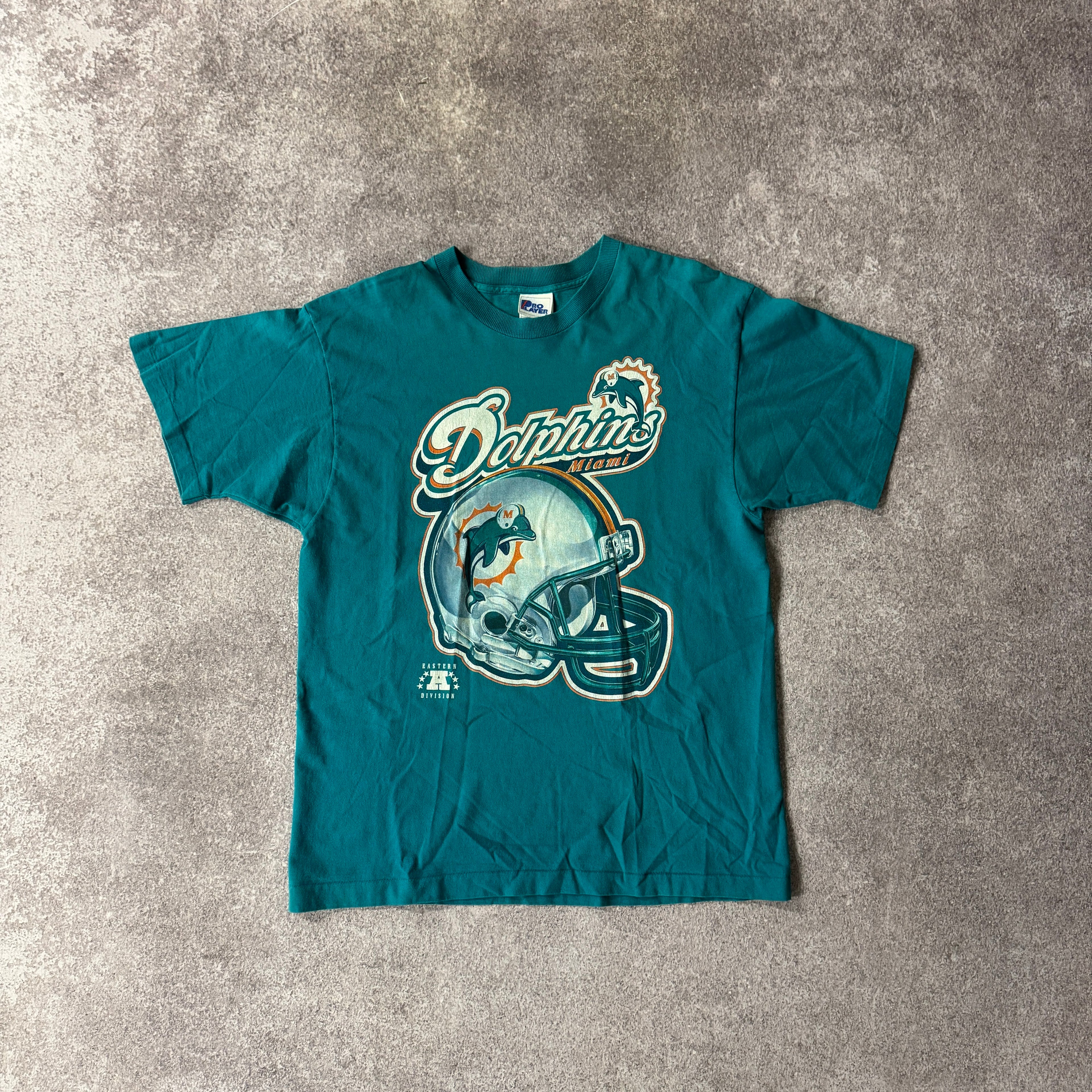 90s Miami Dolphins Eastern Division Big Logo Tee L