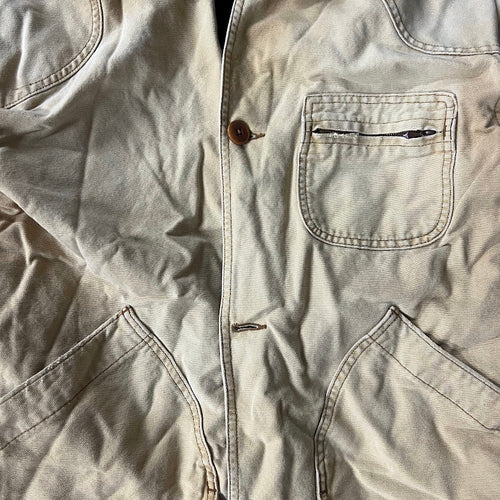 80s LL Bean Blanket Lined Workwear Outdoor Vintage Tan Jacket L