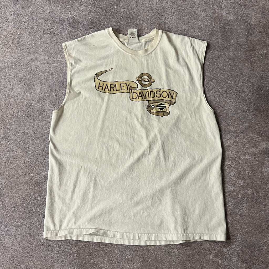 90s Harley Davidson Delaware White Distressed Tee XL